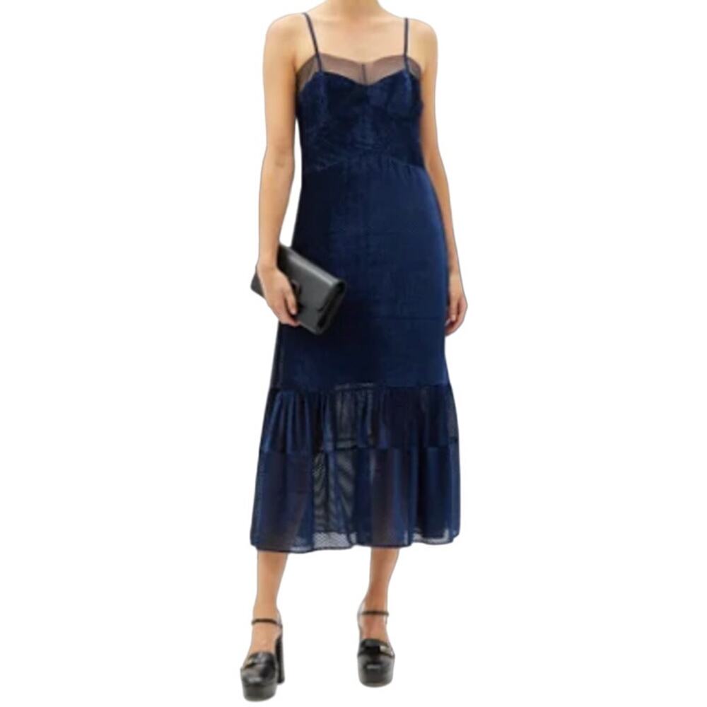 Fendi Tulle-Trimmed Devor-Velvet Dress